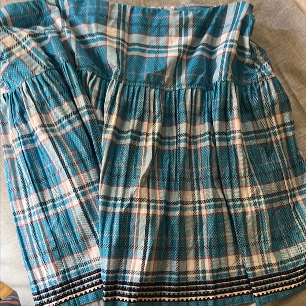 Lucky in Love Teal and White Plaid golf skort